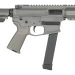 Shark Coast Tactical SCC06780SP9NGY Sneeky Pete 9mm Luger 30+1 5.50" Black Melonite Threaded Barrel, Gray Cerakote Receiver, SB Tactical SBA3 Brace
