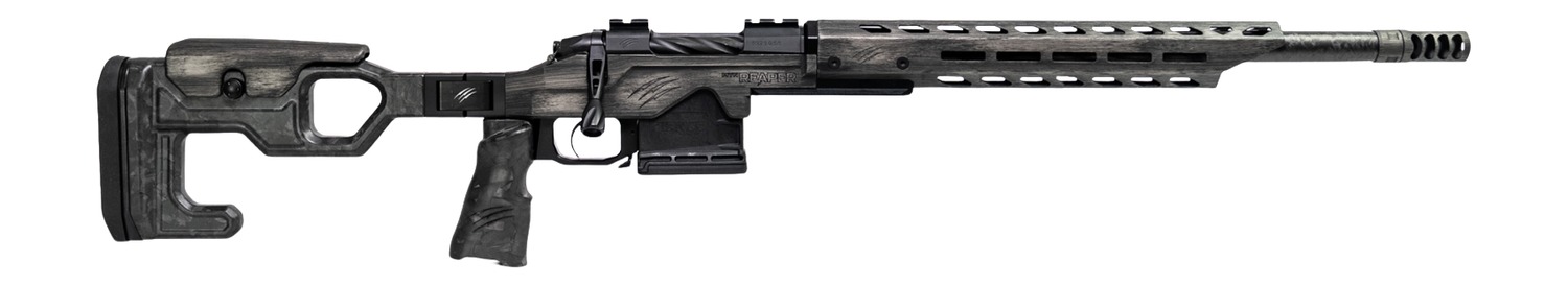 Fierce Firearms REPMT300PRC22DG Reaper MTN 2.0 300 PRC 22" Carbon Fiber Match Grade Threaded Barrel, Distressed Gray Cerakote Titanium Drilled & Tapped Receiver, M-LOK Handguard, Magnesium Folding Cha