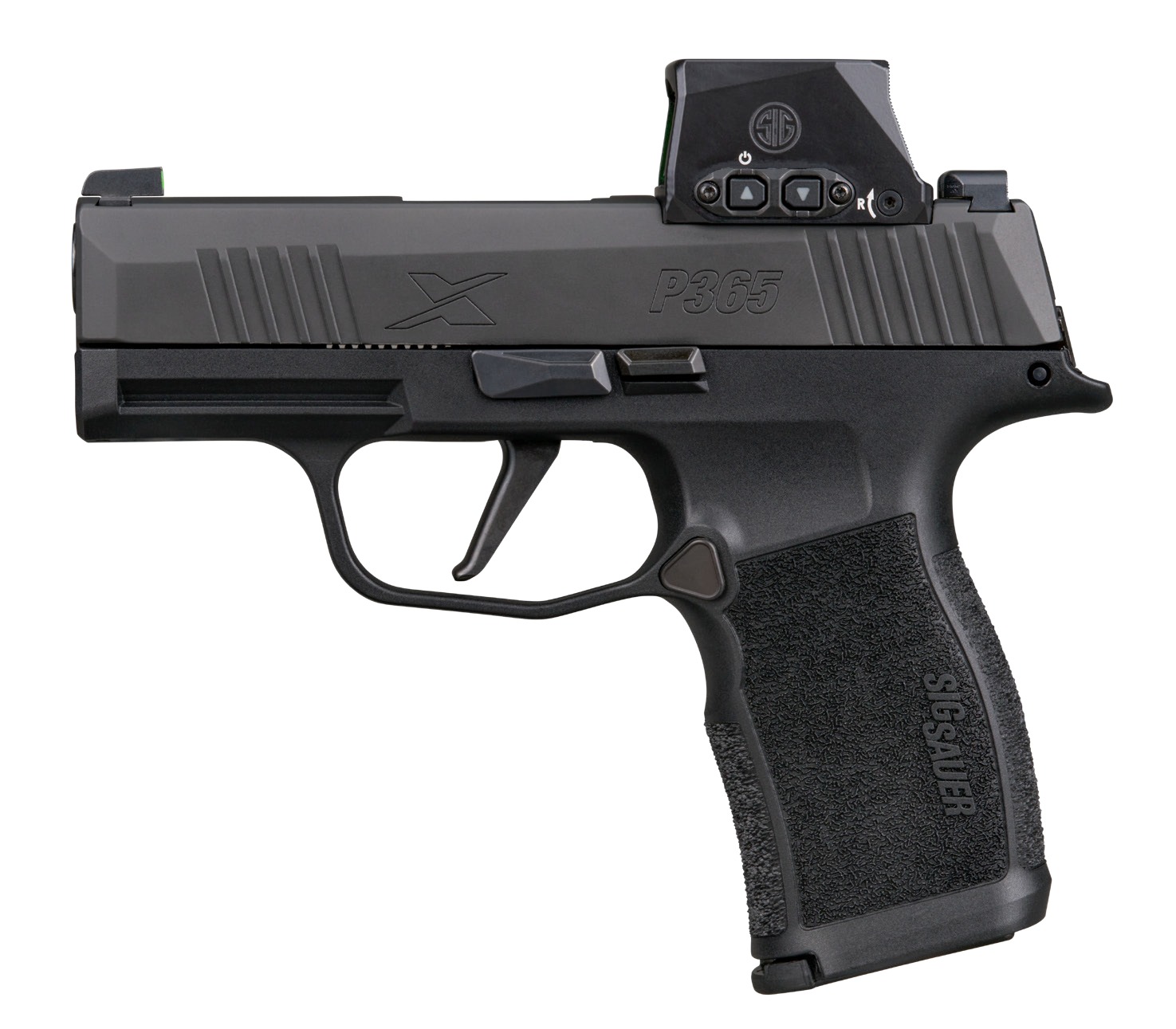 Sig Sauer 365X9BXR3RXSL10 P365X w/Optic Micro-Compact 9mm Luger 10+1 3.10" Black Barrel, Black Nitron Stainless Steel Serrated w/Sig ROMEO-X SIG-LOC Reflex Sight, Black Stainless Steel Frame w/Accesso