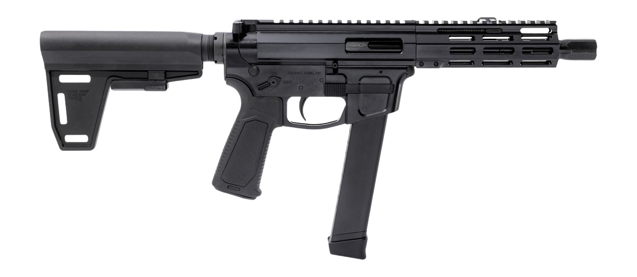Gforce Arms GFHYB745 Jawbone  45 ACP 26+1 7" Black QPQ Threaded Barrel, Black Anodized Aluminum Alloy Receiver w/Picatinny Rail, Black Ace of Brace Paddle Pistol Brace, Black Polymer Grip, Ambidextrou
