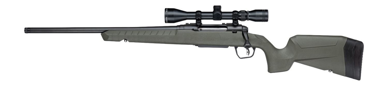 Savage Arms 33192 Axis 2 XP 25-06 Rem 4+1 20" Matte Black Carbon Steel Threaded Barrel & Drilled & Tapped Receiver, OD Green Synthetic Fixed w/Pistol Grip Stock, 3-9x40mm Duplex Scope, Left Hand