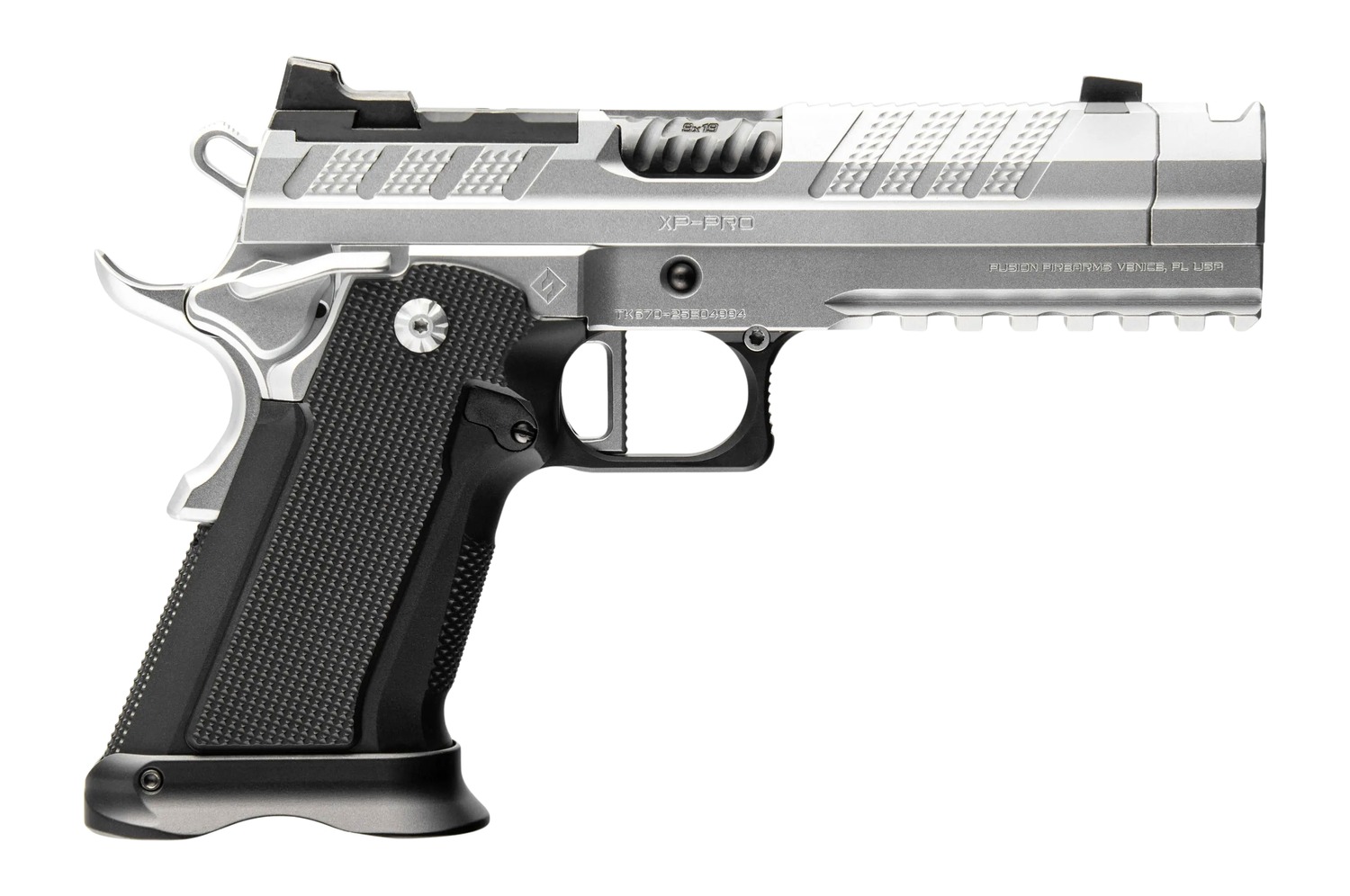 Fusion Firearms XP-COMP-9-C-TR XP Comp 9mm Luger 17+1 4.60" Black Tennifer Compensated Barrel, Chrome Steel Integrated Compensator/Optic Ready Slide & Frame w/Beavertail & Picatinny Rail, Black Alumin