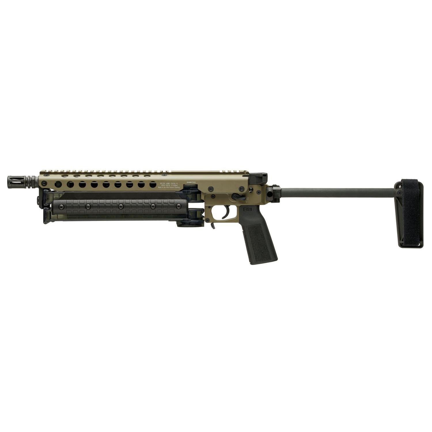 Kel-Tec KP50 Pistol 5.7x28mm 50rd Magazines(2) 9.6" Threaded Barrel Brace Tan Jungle Clip