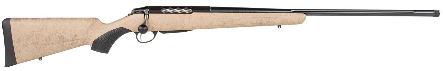 Tikka JRTXRT382 T3x Lite 6.5 Creedmoor 3+1 24.30" Fluted/Threaded, Black Barrel/Rec, Black Webbed Tan Roughtech Synthetic Stock, Interchangeable Grip, Muzzle Brake