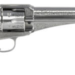 Taylors & Company 550389 1875 Army Outlaw 45 Colt (LC) Caliber with 7.50" Barrel, 6rd Capacity Cylinder, Overall White Engraved Finish Steel & Walnut Grip
