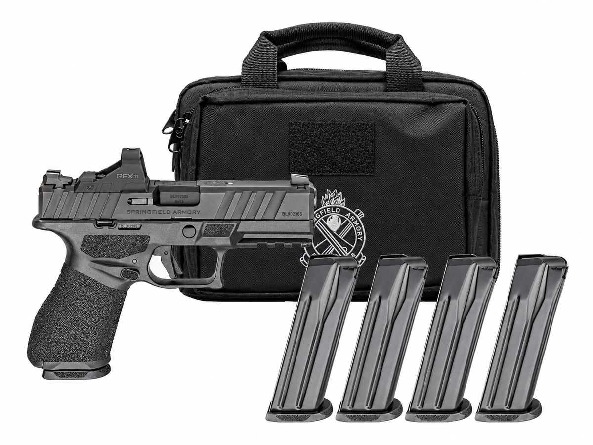 Springfield Gear Pac Echelon Alpha 4.0C Compact Handgun 9mm Luger 15rd Magazine(4) 4" Barrel U-DOT Sights Green Dot and Bag